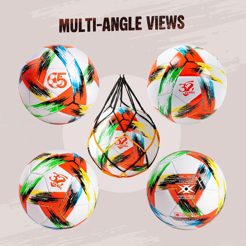 Soccer Size 5 Size 4 Size 3 Deflated - Bright Tri-Color Practice for Boys and... gallery