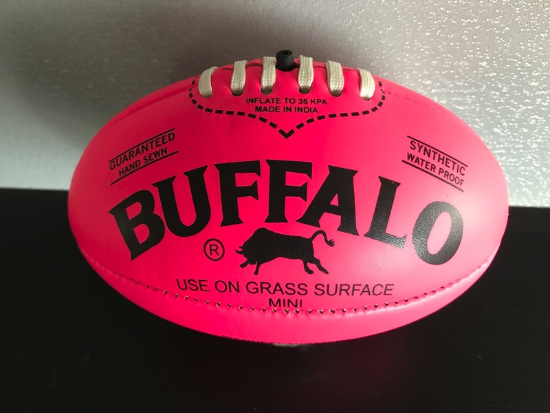 Brand New Buffalo Soft Touch PVC Mini Sz 20cm Fluro Pink Aussie Rules Football