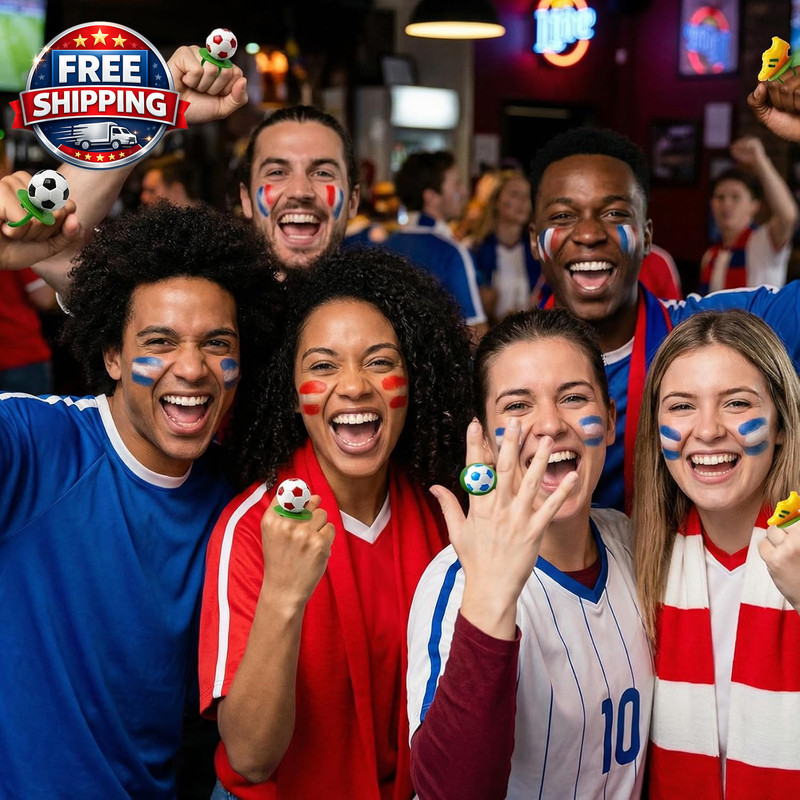 Soccer Ball & Golden Boot Shaped 3D - Ring Candy Lollipops Individually Wrapped gallery