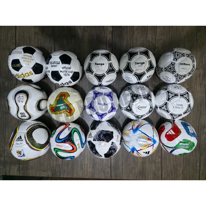 Adidas Historical Mini Balls Set 15 pcs World Cup 1970-2026 Collector Set Size1