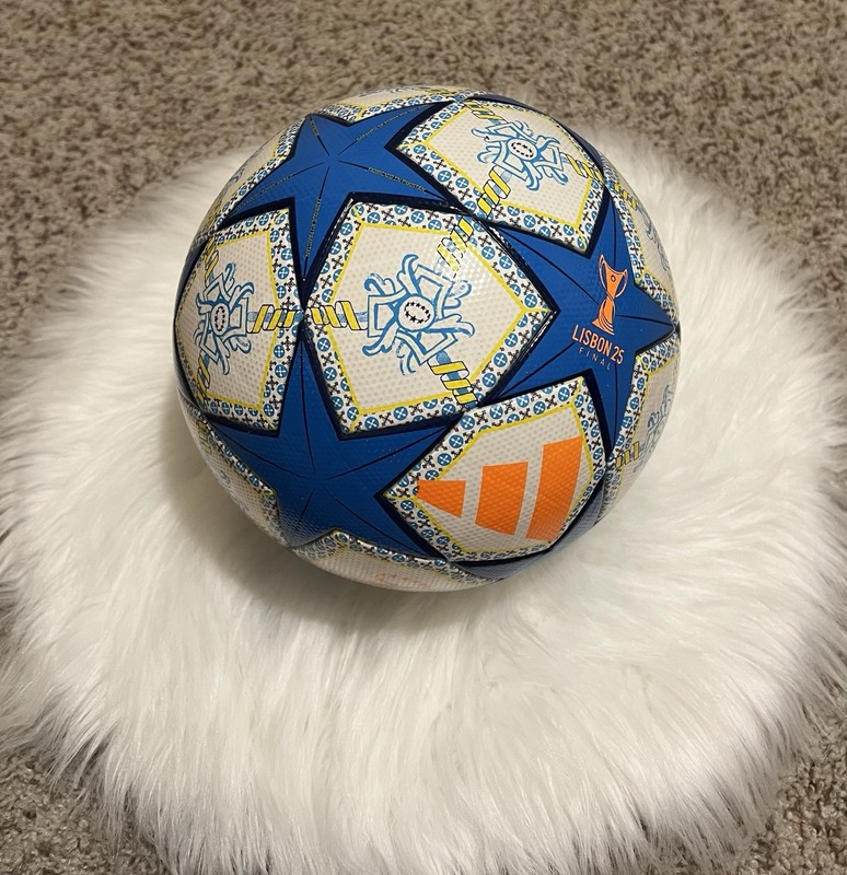 adidas Lisbon 25 Final Soccer Ball Blue White Orange gallery