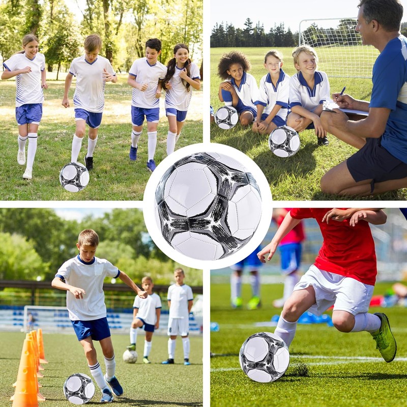 ELKCIP 6 Pack Classic deflated Soccer Balls Size 4/5 with Pump and Mesh Bag f... gallery