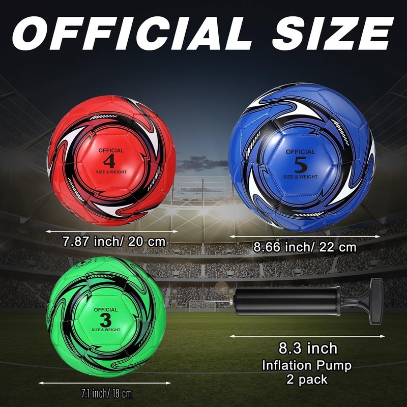 12 Pcs Operation Christmas Deflated Soccer Balls Size 3 with Pumps Bulk Pack gallery