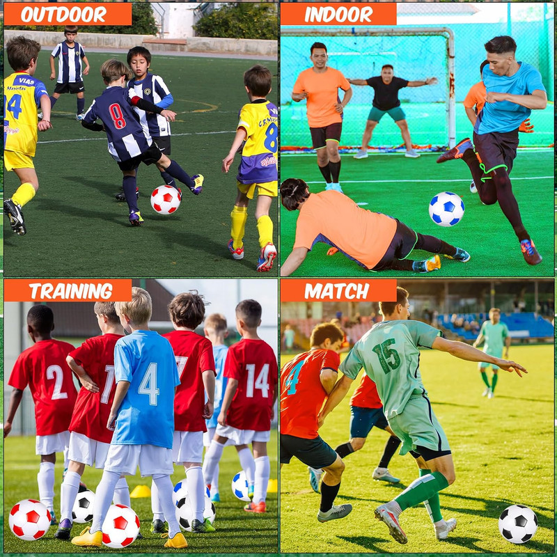 24 Pcs Deflated Soccer Balls with Pump Bulk Official Size Soccer Ball for Teen A gallery
