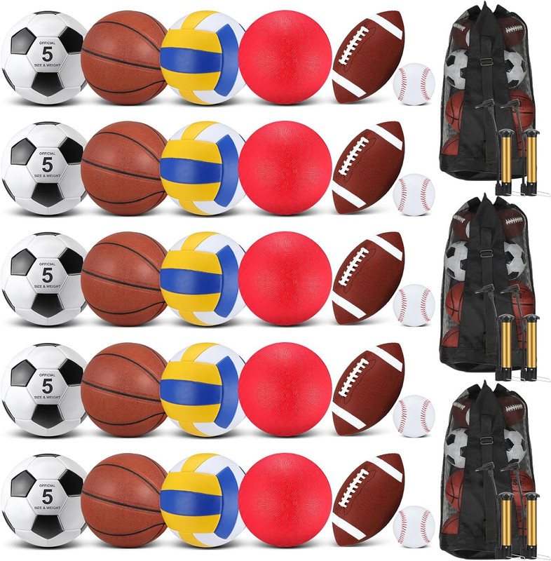 36 Pcs Sport Balls Set with Pump & Bag – Perfect for Indoor & Outdoor Fun!