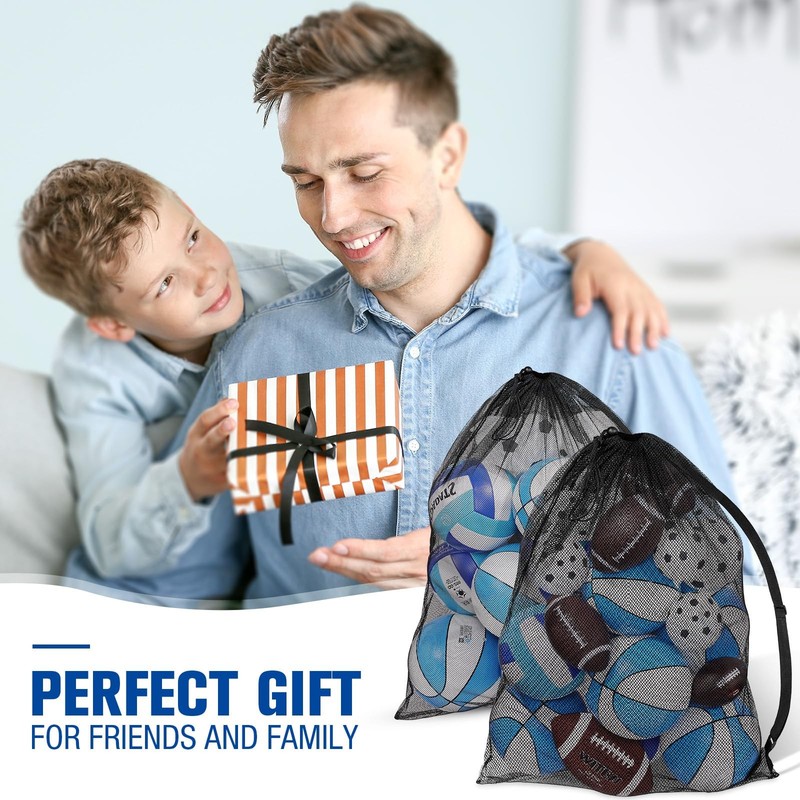 Shappy 4 Pack Extra Large Sports Ball Bag 30 x 40 30 x 40 inches, Black gallery
