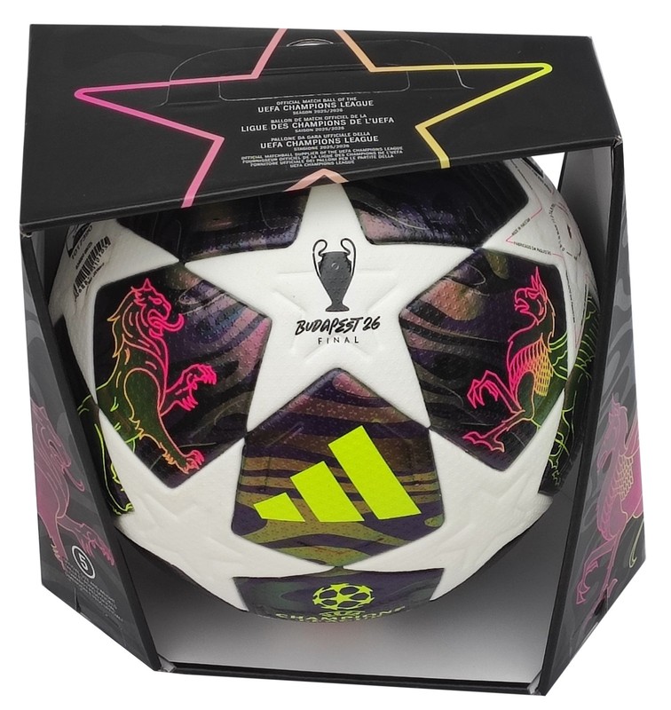 Original Adidas Finale Budapest 26 PRO Match Ball UEFA Champions League 2026 Box