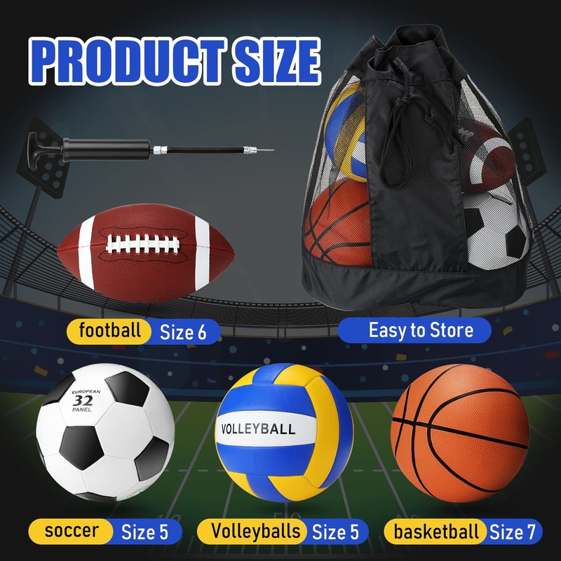 Jerify 4 Pcs Sport Balls Set Official Size Athletic 7, Bright Color gallery