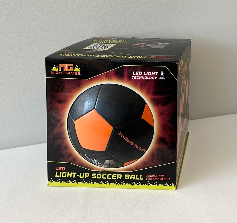 NEW! Night Games LED Light Up Soccer Ball Rubber Shell NIB gallery