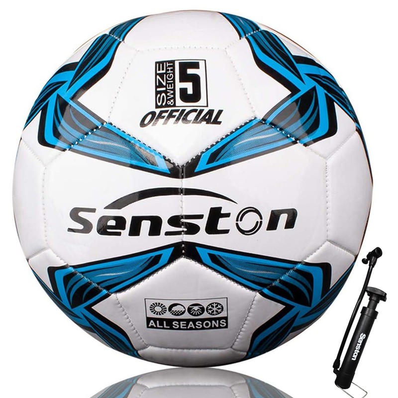 Soccer Size 5 with Pump and Needles – Durable PVC Training Football with Thic…