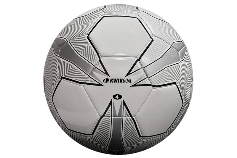Kwik Goal Basic Training Soccer Ball, White/Silver/Black, Size 4