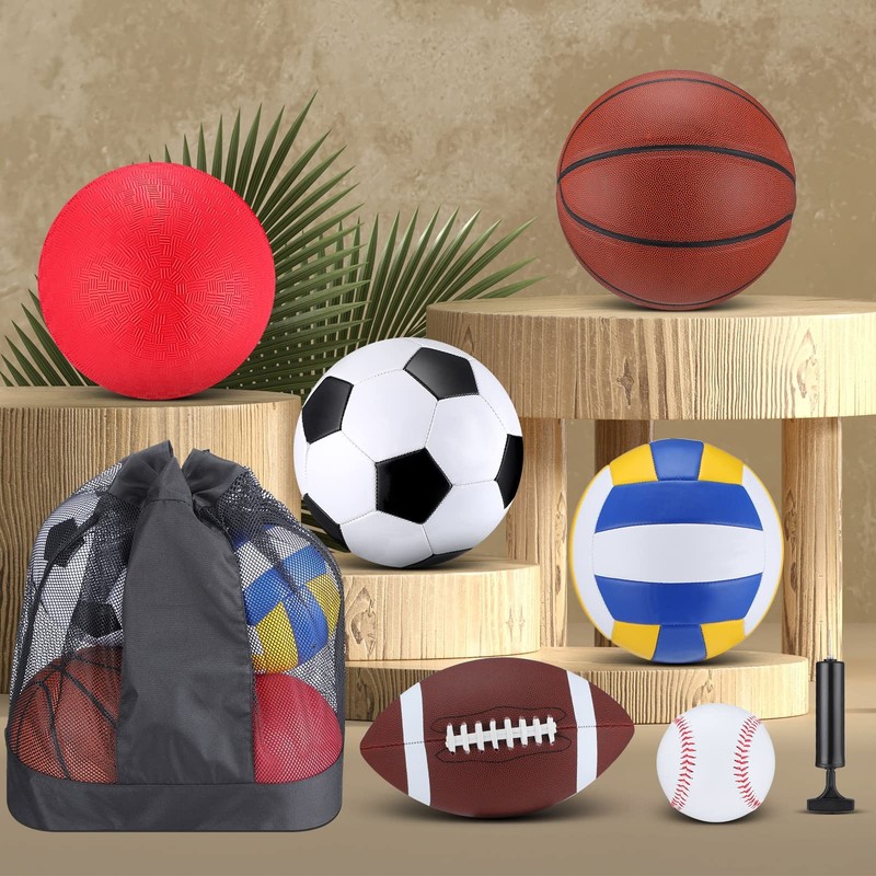 Libima 6 Pcs Multi Sport Ball Set Official Size Football 7, [MULTIPLE] gallery
