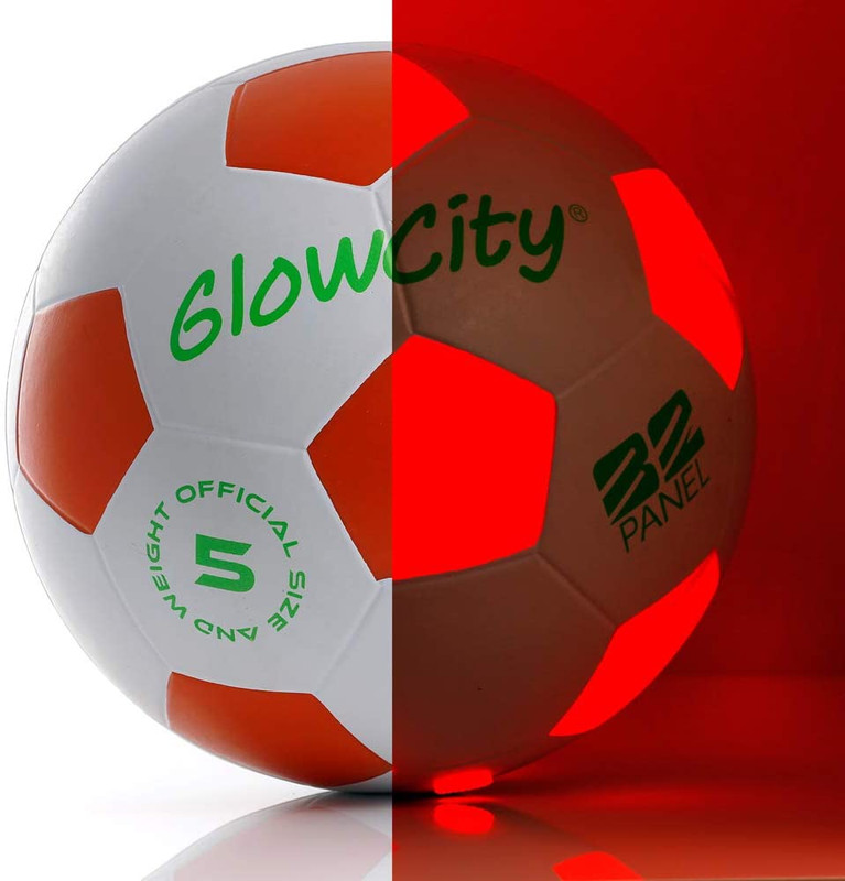 Glow in the Dark Soccer Ball | Light up Indoor/Outdoor Soccer Ball with 2 LED Li