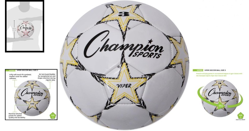 Multi-Color Viper Soccer Ball - Sizes 3-5, Durable for Indoor & Outdoor Training gallery