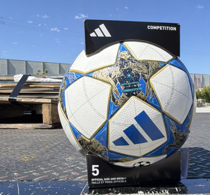 adidas Competition Soccer Ball Size 5 White/Blue/Gold MPN JP1541