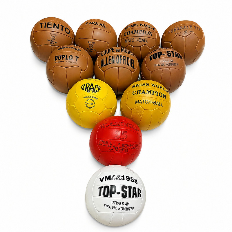 Historical Leather Ball set 11 pcs FIFA World Cup 1930-1966 Leather Size 5