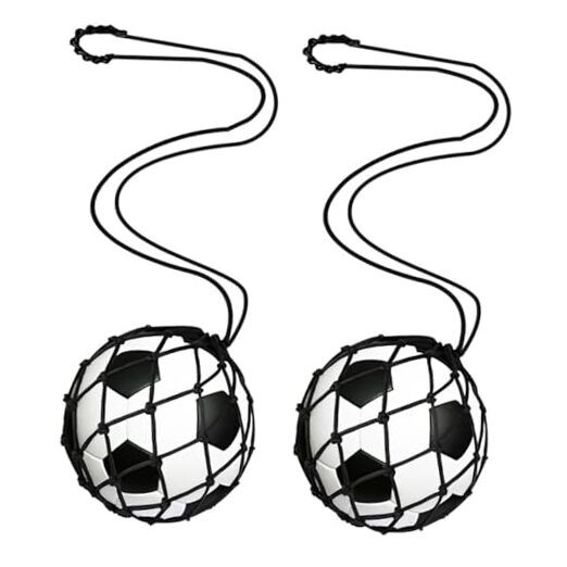 LOOEEL 2Pcs Soccer Ball Net Kicker,Football Kick Trainer,Soccer Return Black