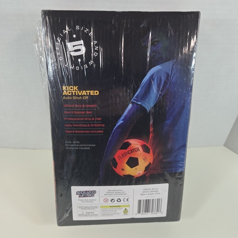 Squad Hero FlashCatch Light Up Soccer Ball #5 Official Size & Weight NEW Sealed gallery