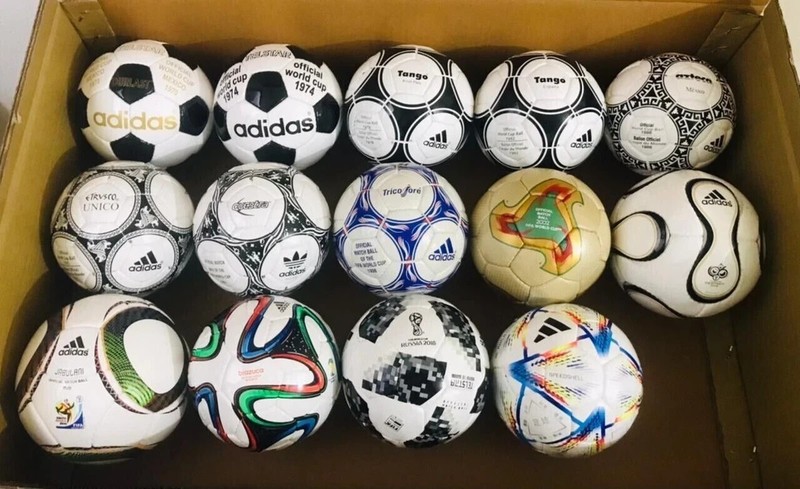 14 PCS Adidas Historical Match Soccer mini Balls Set World Cup 1970-2022 Size/1