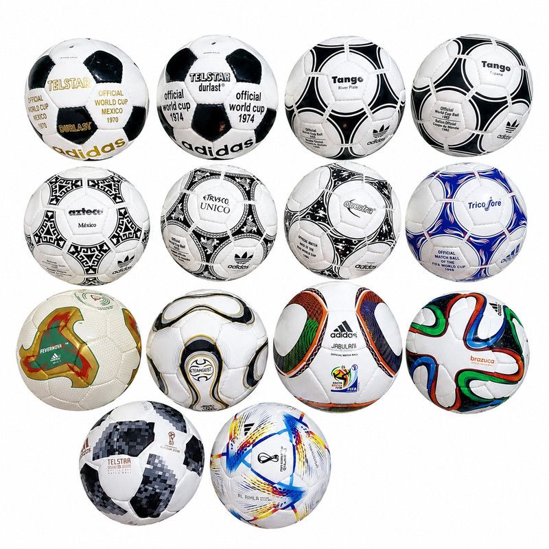 Adidas Historical Mini Ball Set 14 PCs FIFA World Cup 1970 to 2022- Size 1