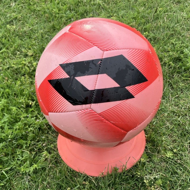 Lotto Pink Red Black Size 5 Machine-Stitched Soccer Ball LBP8005-NF