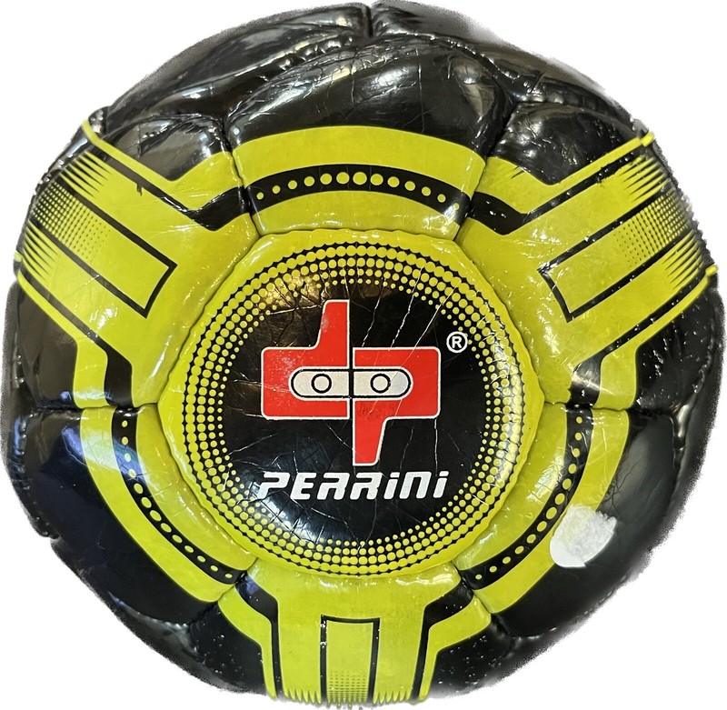 Perrini Soccer Ball Black/Yellow Tri-Rocket Pattern #4 Soccer Ball – Clean