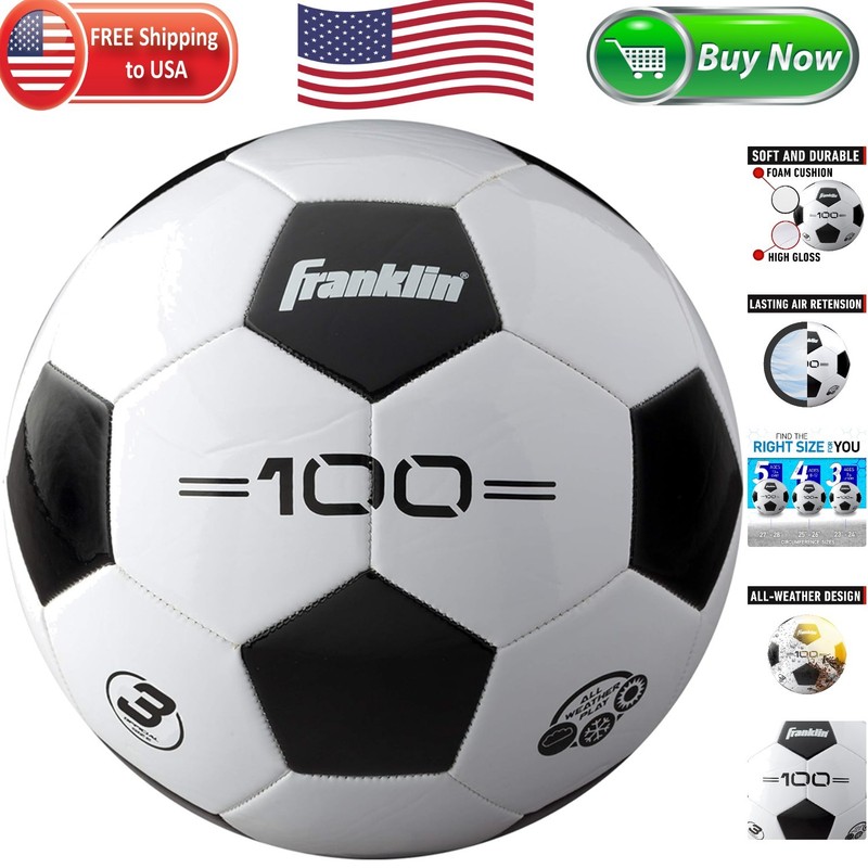 Soccer Balls – Youth & Adult – Sizes 3, 4 & 5, Water-Resistant & Durable