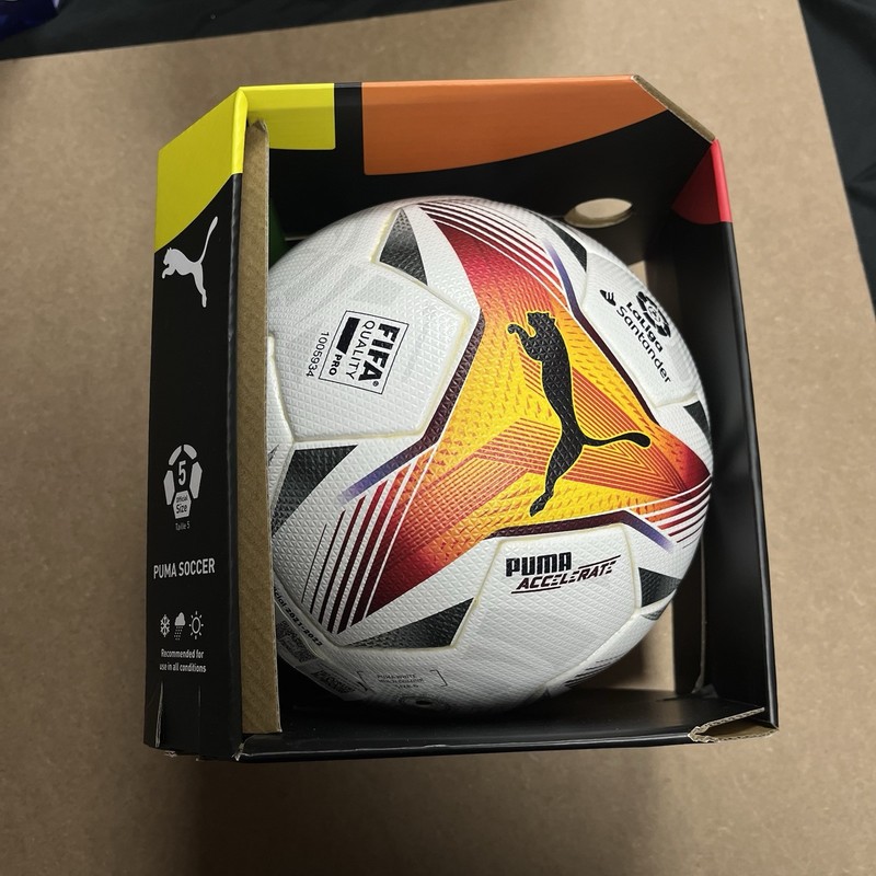 PUMA La Liga 1 Accelerate FIFA Quality Ball White Match Football Size 5