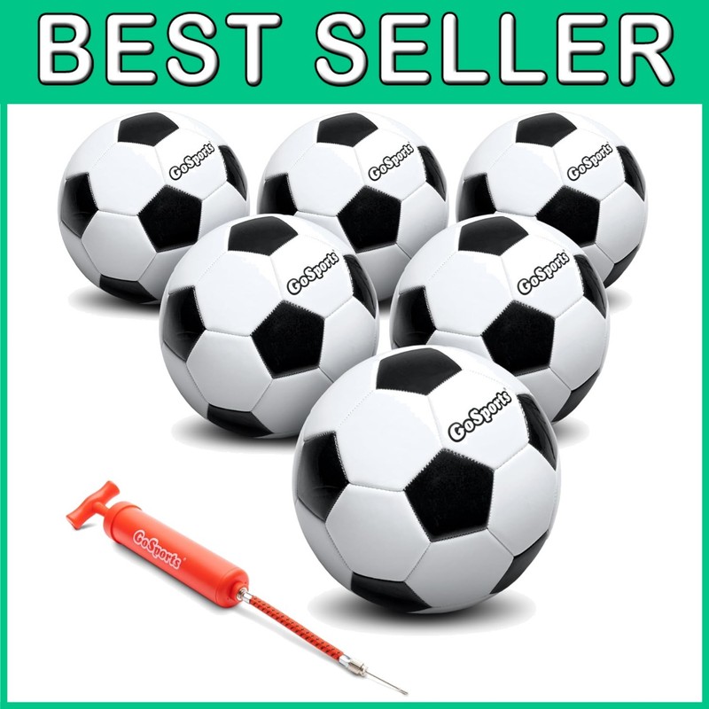 Soccer Ball Set – Black & White – Sizes 3, 4, 5 (6-Pack)