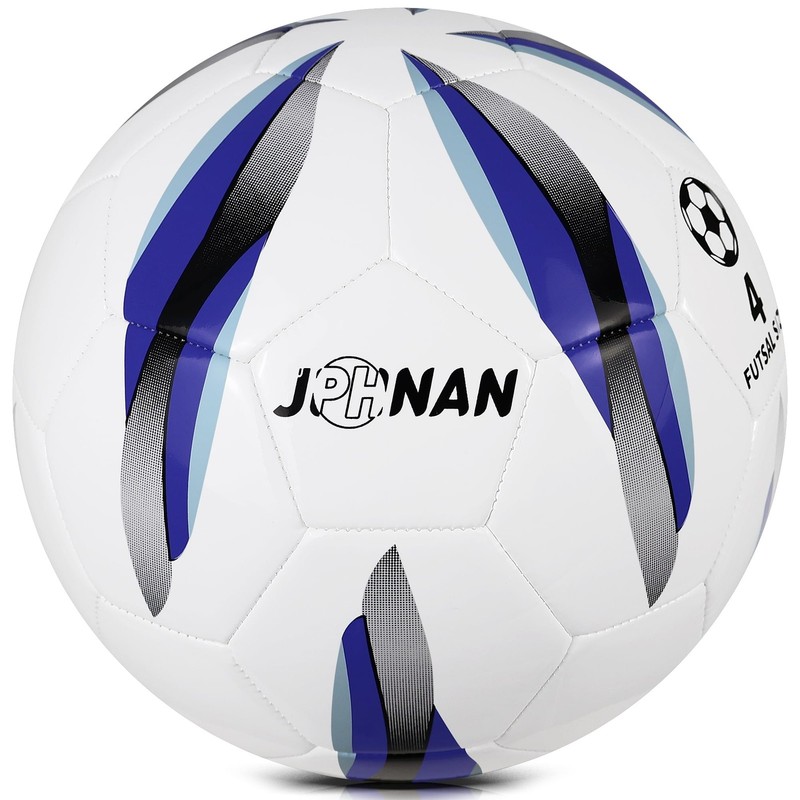 JPHNAN Futsal Ball Size 4 Low Bounce - Indoor Soccer 4, White/Blue