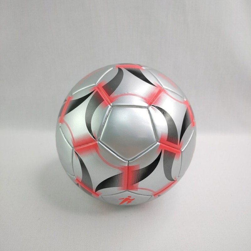 Machine Stitched Soccer Ball Size 5 Durable Training Football Silver Outdoor