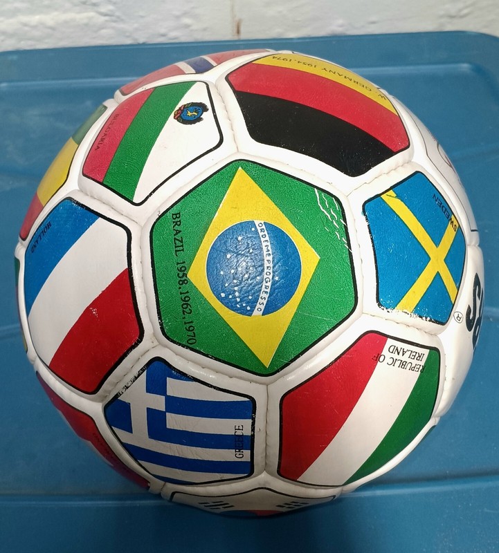 Vintag 24 WINNERS FIFA OFFICIAL Flag Souvenir Sz 5 SOCCER BALL FUTBOL 1994 Fair gallery