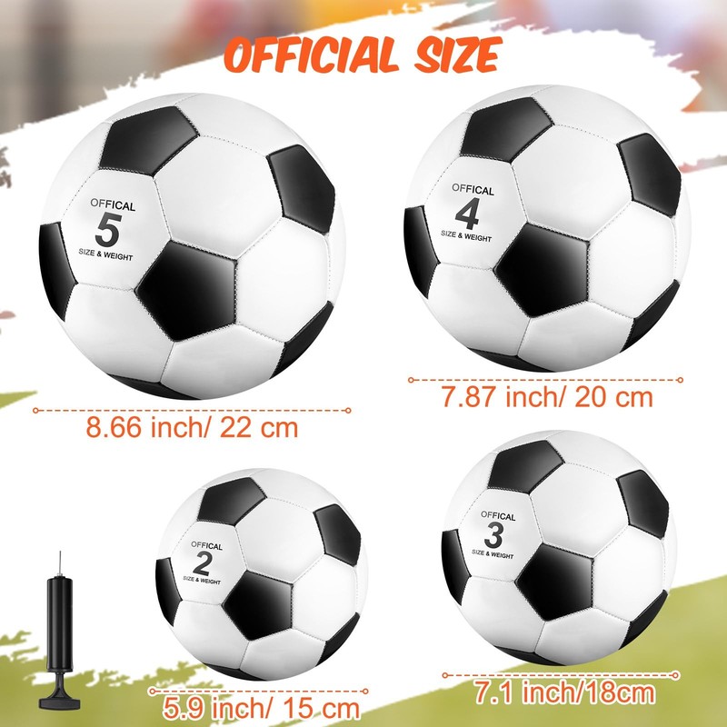 24 Pcs Deflated Soccer Balls with Pump Bulk Official Size Soccer Ball for Tee... gallery