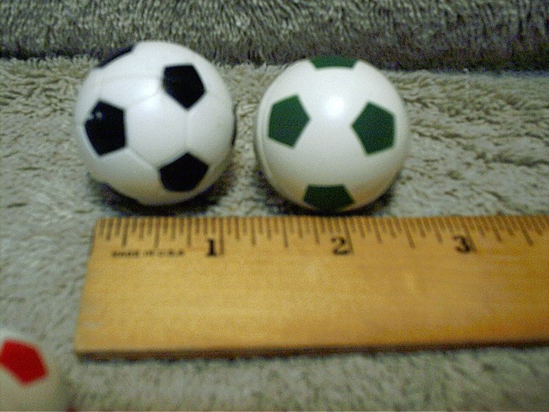 5 Miniature Mini Soccer Ball Toy Plastic & Rubber Red Black Green White gallery