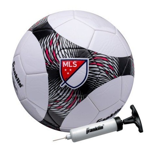 Franklin Sports MLS Pro Vent Training White Black Soccer Ball w Pump Youth NEW