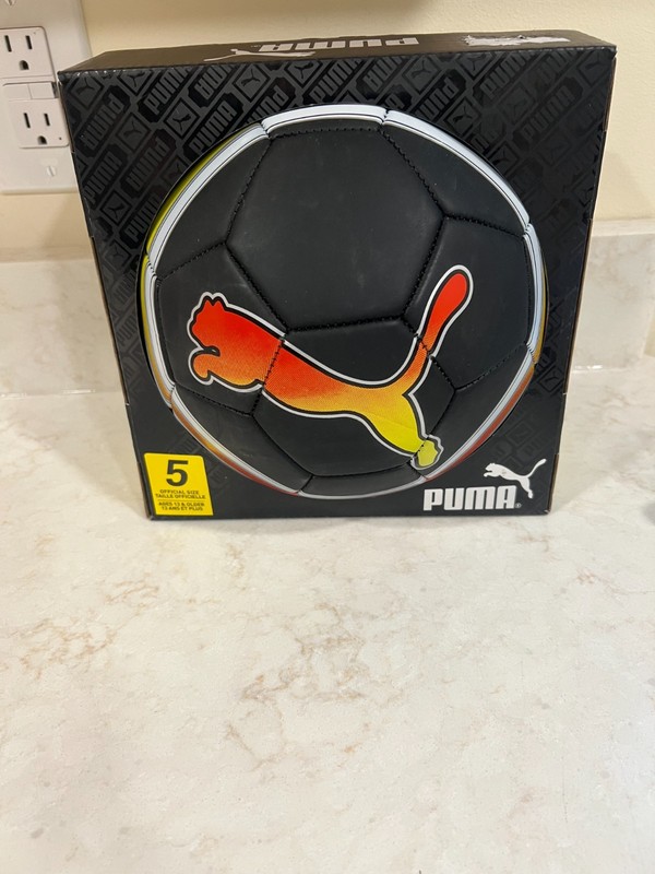 Youth Soccer Ball Puma for Ages 13 & Up Black/Red/Yellow/White Sz-5 New In Box