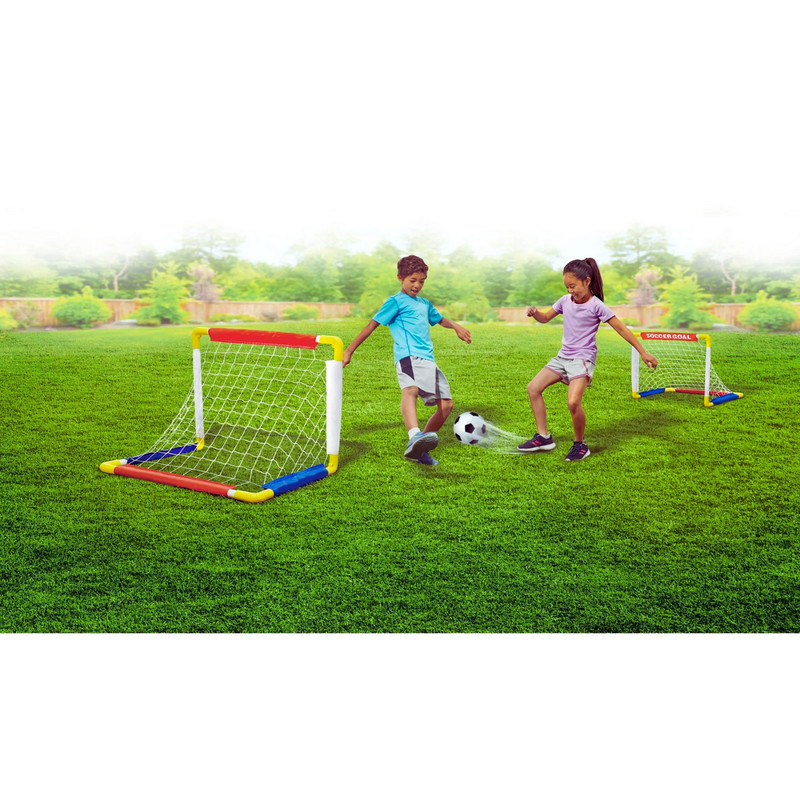 Play Day Foldable Soccer Set - 2 Folding Goals, Ball, Pump & Stakes - Ages 3+ NE gallery