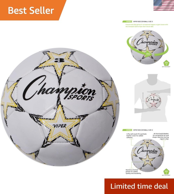 Soft Touch TPU Viper Soccer Ball in Size 3 - Perfect for Indoor & Outdoor Play