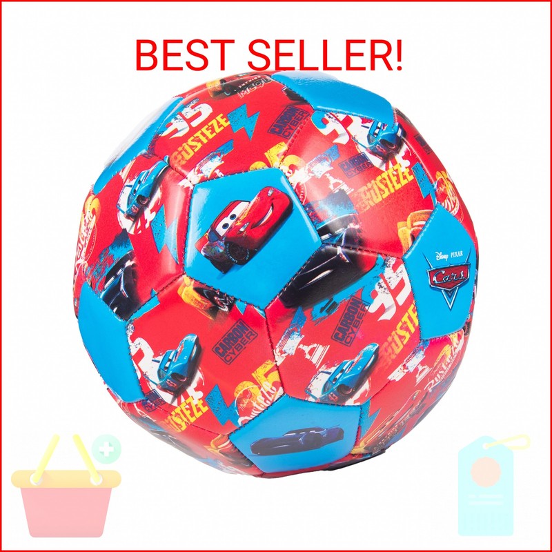 Disney Pixar Cars Soccer Ball, Repeat Print Youth Kids Mini Soccer Ball, Multi,