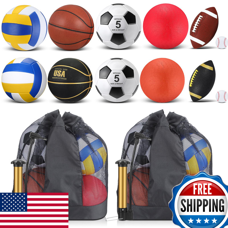 Deekin 12 Pcs Assorted Sport Ball Set For Youth Adult Official Size Basketball