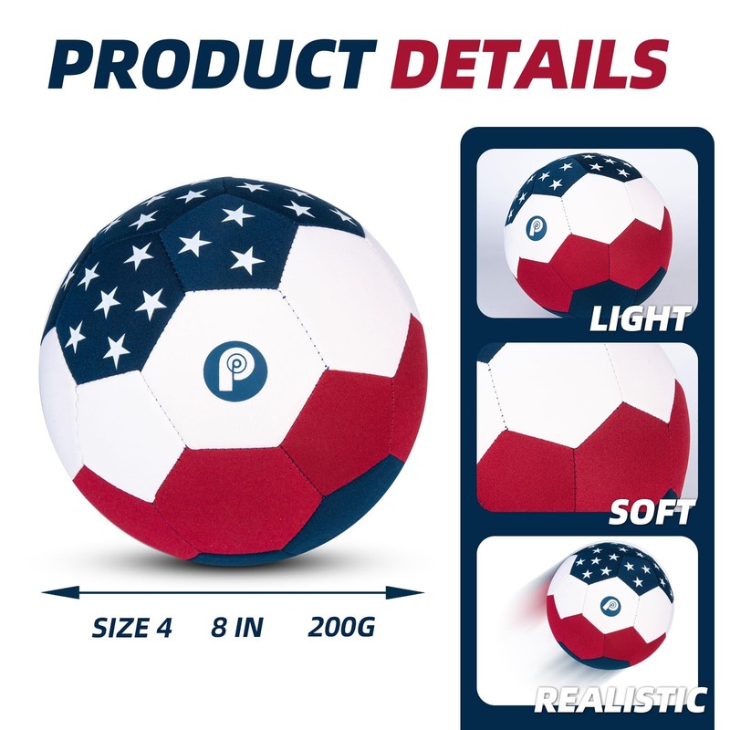 Picador The House Ball, Soft and Safe Indoor Soccer Balls Size 4, Stars Flag gallery