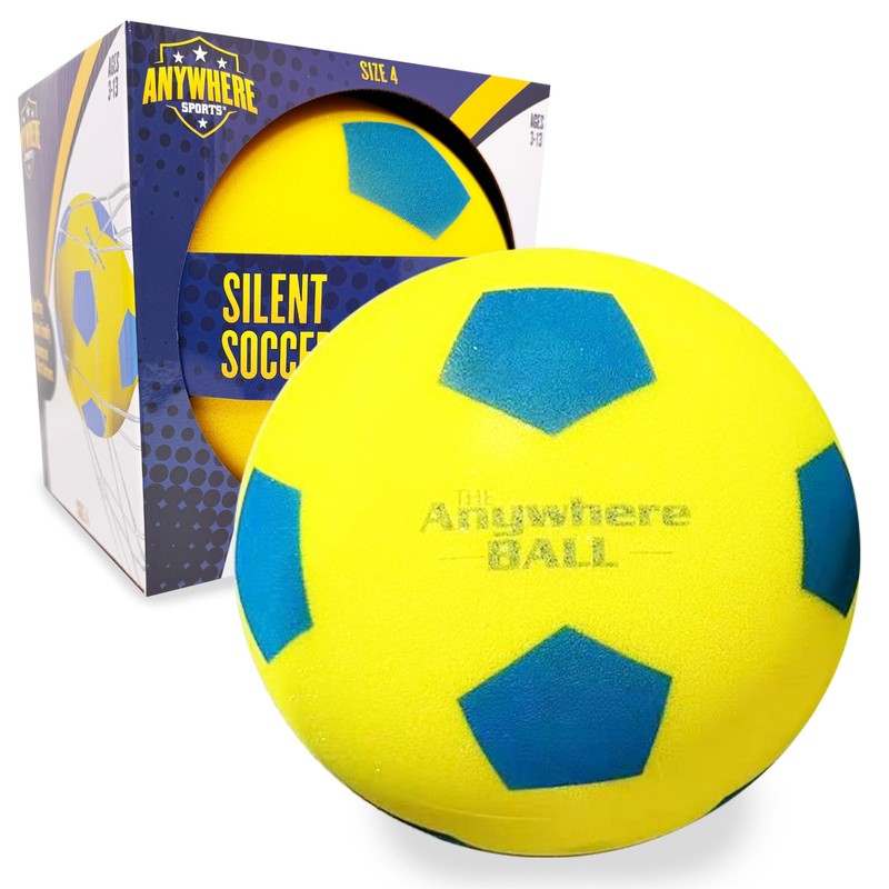 Anywhere , Silent Soccer , Size 8-Inch, Airless Foam for Indoor Training, Kic…