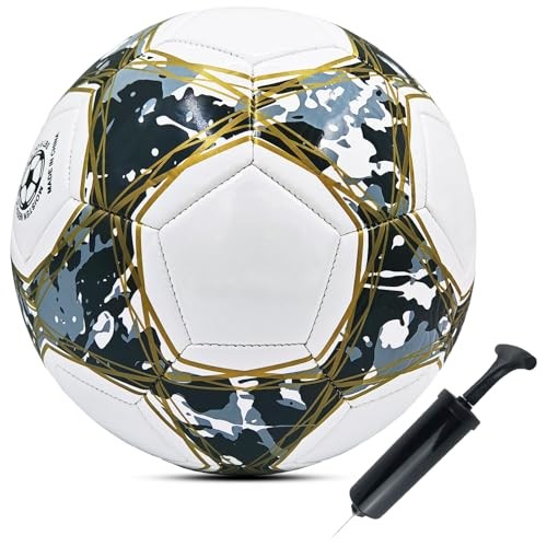 Soccer Ball 4 5 Practice Training Boys Girls Gift Thicker Leather Black Size 3 gallery