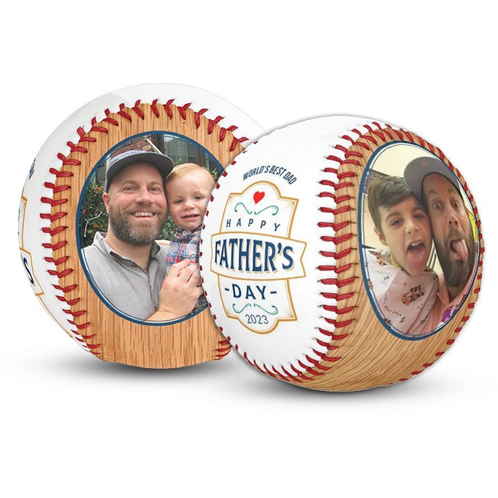 Personalized Photo on Baseball Christmas Gift for Fan Dad Husband Custom Picture