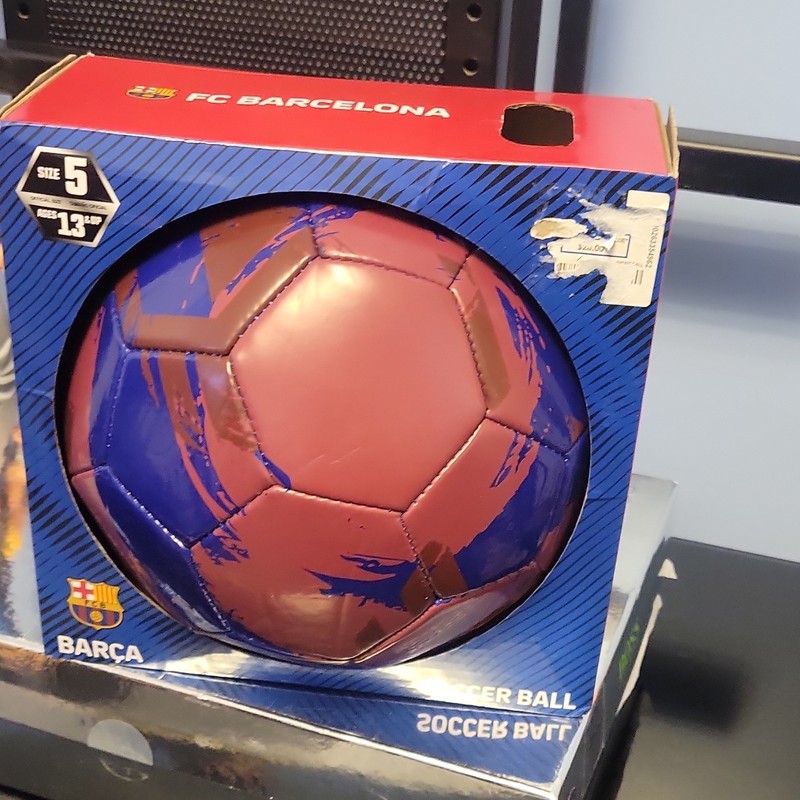 FC Barcelona Barca Size 5 Soccer Ball PVC Machine-Stitched Red/Blue gallery