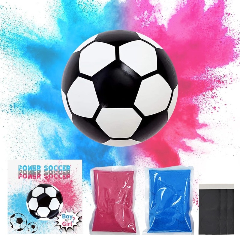 Gender Reveal Soccer Ball Powder Kit 1blue&1pink Crazy Gender Reveal Ideas Ex...