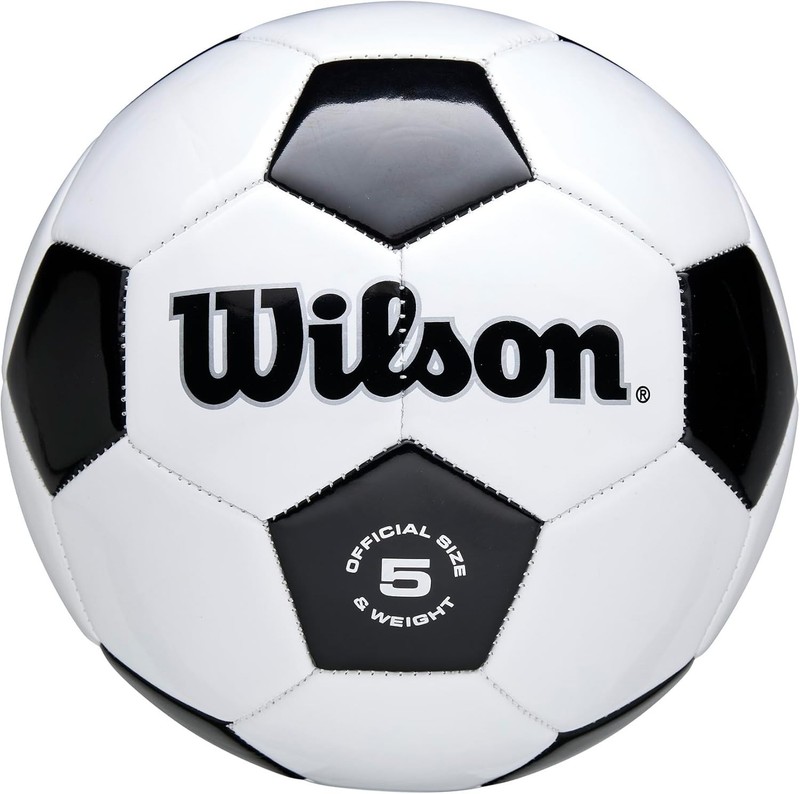 Wilson Traditional Soccer Ball Size 5 - Durable Black/White Design for Adults gallery