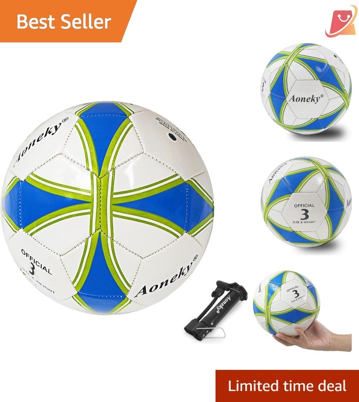 Soccer Ball Size 5 PVC Leather Eco-Friendly Pump Included Adult Recreational