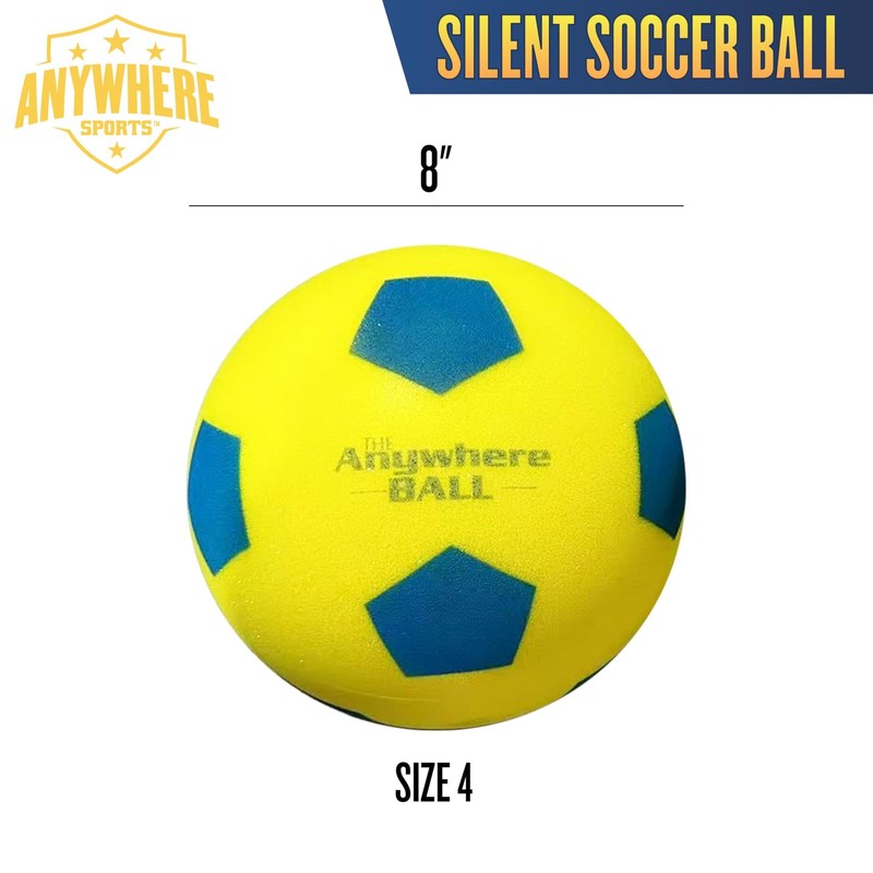 Anywhere , Silent Soccer , Size 8-Inch, Airless Foam for Indoor Training, Kic... gallery