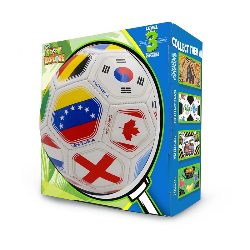 Score N‘ Explore Children’s Learning Development Soccer Ball International White